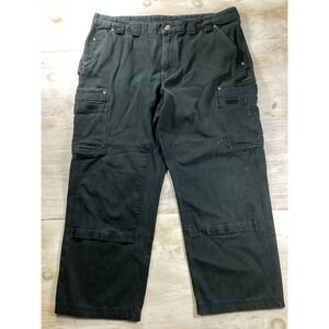 Duluth Black Carpenter Pants Multi Pocket Utility Workwear Double‎ Knee 44x30